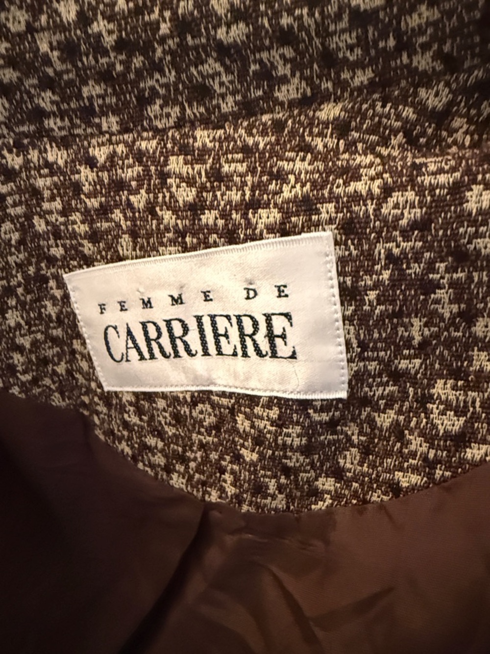Vintage 90s Tweed Blazer Jacket – Marled Brown Career Style - Picture 8 of 8